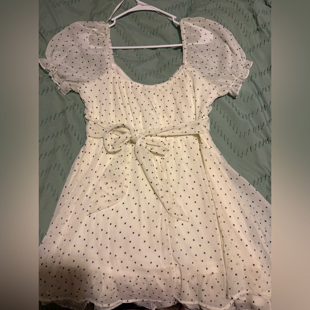 White Polka Dot Dress - Picture 2 of 4